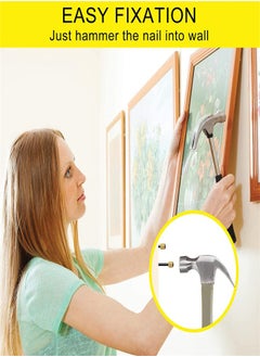Generic 120PCS Nails for Hanging Pictures, 4 Sizes Picture Hanging Nails for Wall Decoration Hanging Frame Kit Reusable Mirror Hanging Hardware Tool Hangers with Plastic Box  for Claw Drywall Nails  - Image 5