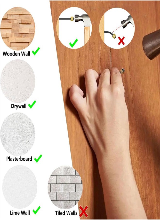 Generic - 120PCS Nails for Hanging Pictures, 4 Sizes Picture Hanging Nails for Wall Decoration Hanging Frame Kit Reusable Mirror Hanging Hardware Tool Hangers with Plastic Box  for Claw Drywall Nails - Image 1