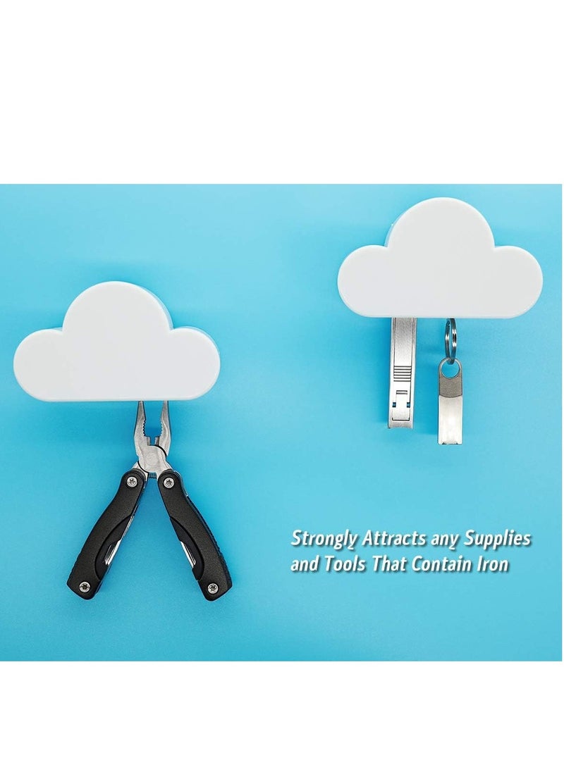 GUDOO - 2PCS Magnetic Key Holder Cloud Key Hook Novelty Key Organizer Strong Magnetic Hanger Cute Home Decor Decorative Key Hook Secure Key Hanger Magnets Keep Keychains and Loose Keys Securely in Place - Image 1