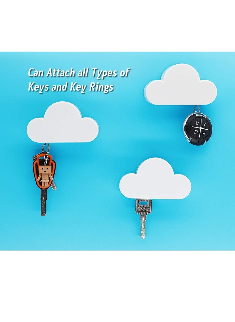 GUDOO - 2PCS Magnetic Key Holder Cloud Key Hook Novelty Key Organizer Strong Magnetic Hanger Cute Home Decor Decorative Key Hook Secure Key Hanger Magnets Keep Keychains and Loose Keys Securely in Place - Image 1
