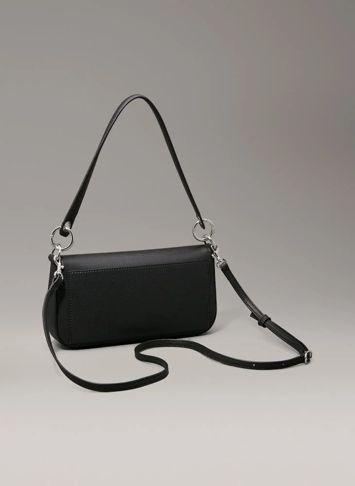 Calvin Klein Jeans Logo Detailed Flap over Shoulder Bag