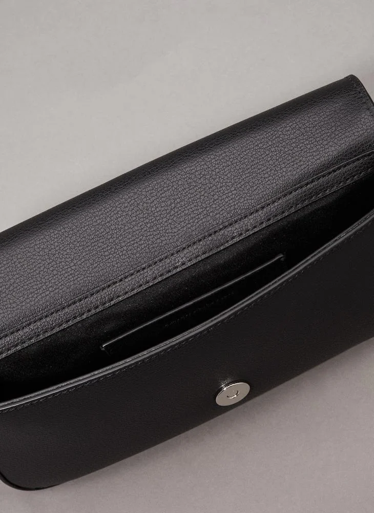 Calvin Klein Jeans Logo Detailed Flap over Shoulder Bag