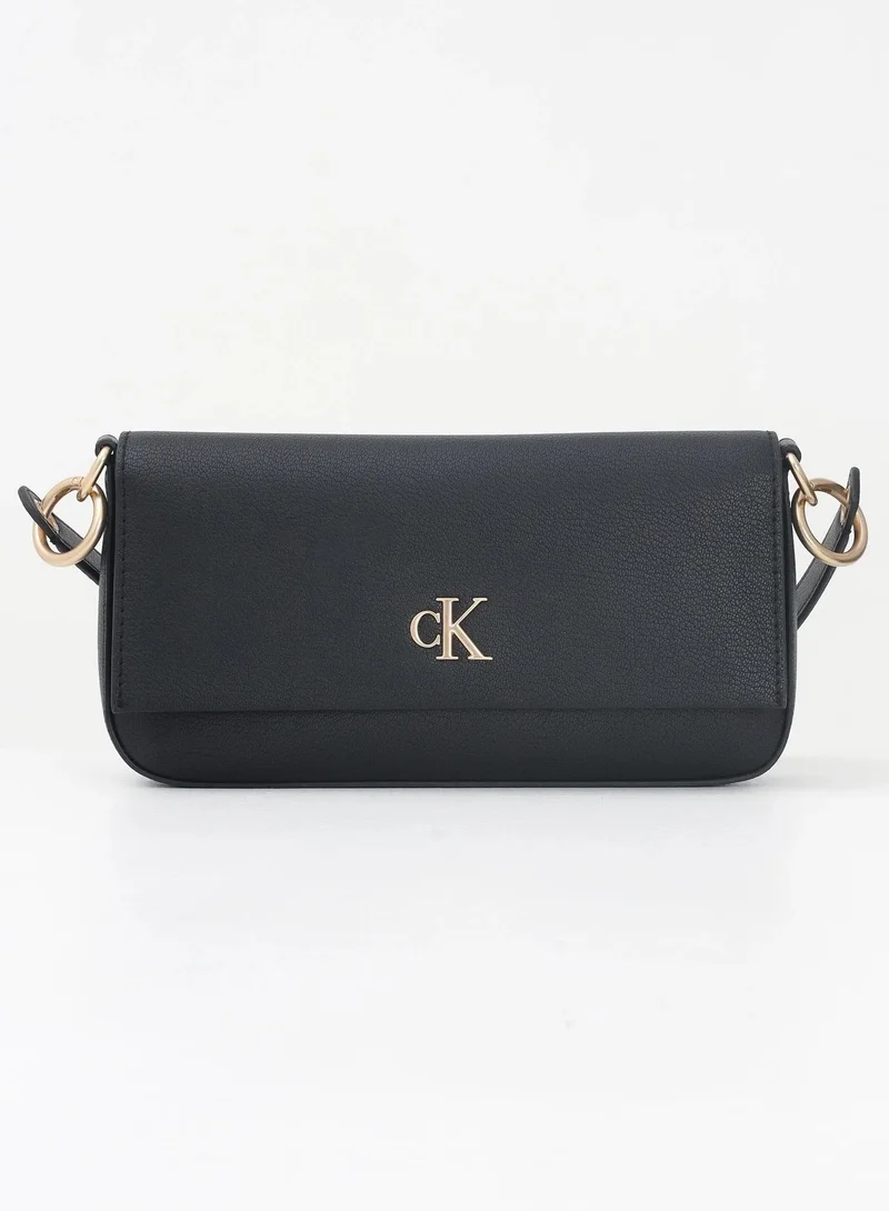 CALVIN KLEIN Logo Detailed Flap over Shoulder Bag