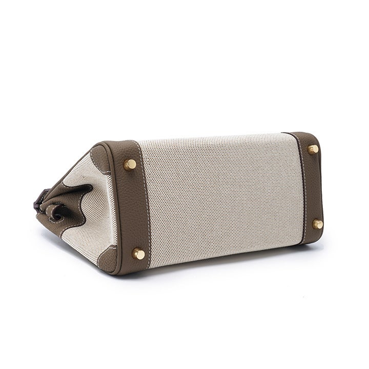 Color Medium Platinum Bag Women'S Crossbody Bag Casual Canvas Leather Patchwork Bag Fashionable Portable Shoulder Bag - Image 4