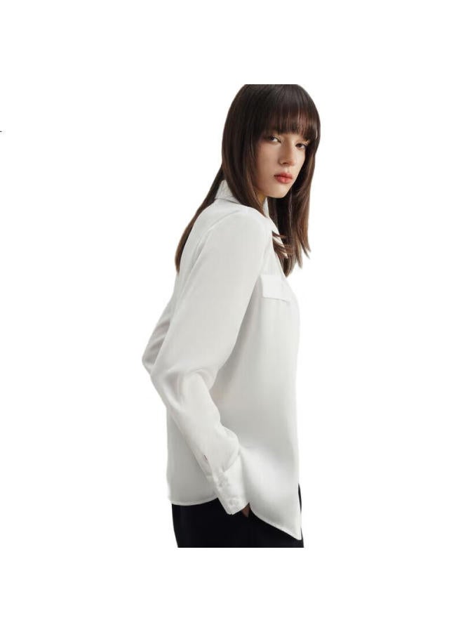 G2000 Mall Same Style Silky Long Sleeve Casual Shirt 41241021G2 Snow White 36 - Image 1