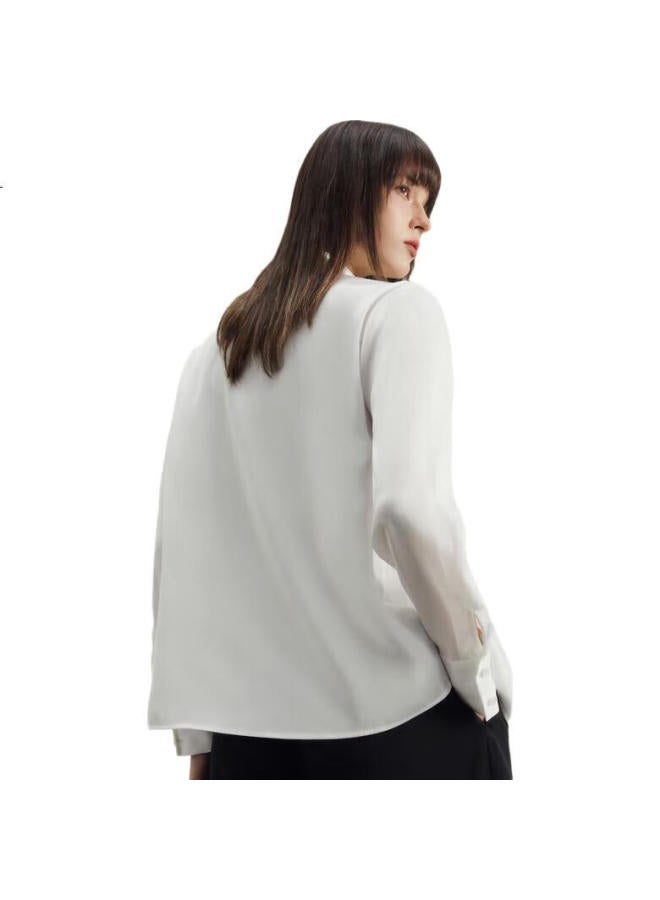G2000 Mall Same Style Silky Long Sleeve Casual Shirt 41241021G2 Snow White 36 - Image 3