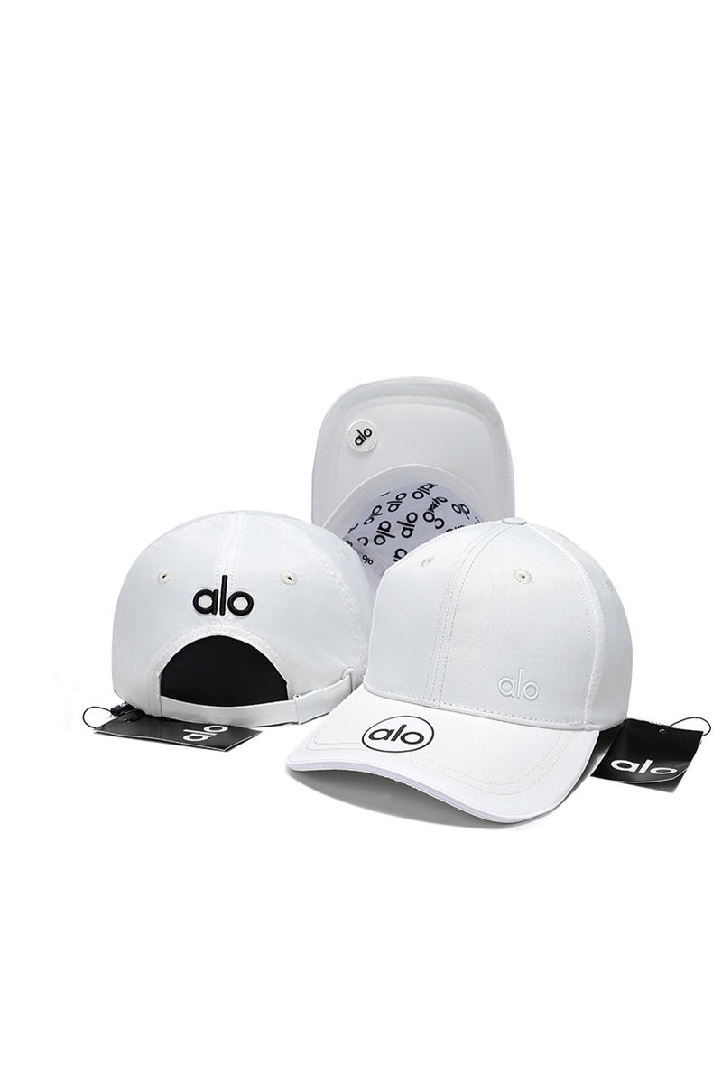 alo Alo Cap: White, Contrast Logo & Brand Detailing