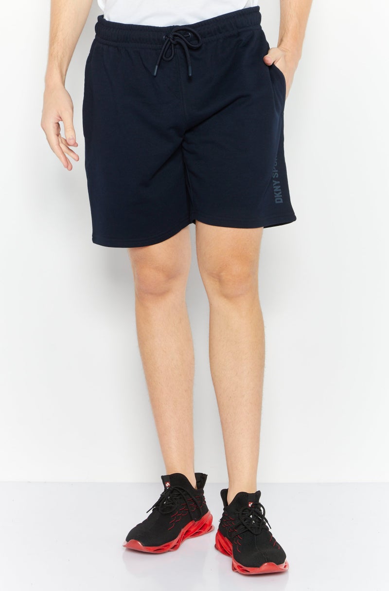 DKNY Sport Men Sportswear Fit Training Shorts, Navy Blue - Image 1