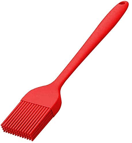we3 Silicone Basting Brush Silicone Bristles for BBQ Grilling Pastry Turkey Baster Oil Brush for Kitchen Cooking & Baking BPA Free, FDA Approved (RED) - Image 1