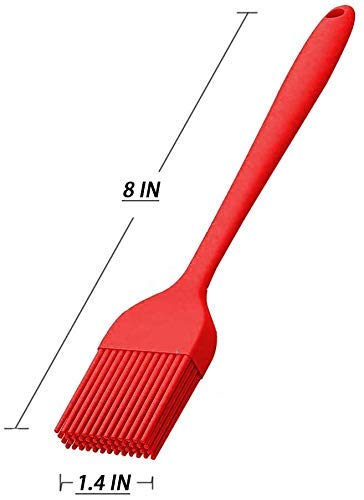 we3 Silicone Basting Brush Silicone Bristles for BBQ Grilling Pastry Turkey Baster Oil Brush for Kitchen Cooking & Baking BPA Free, FDA Approved (RED) - Image 5