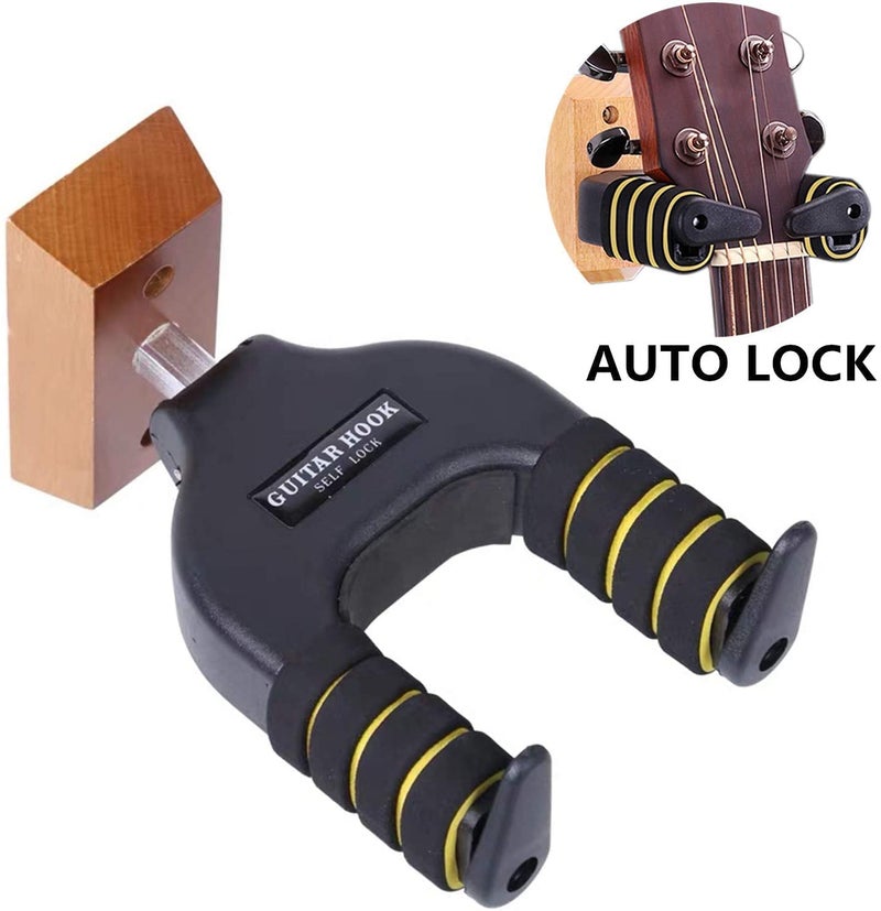 VERAT Guitar Wall Mount Hanger, Auto Lock and Adjustable Hook Holder for Acoustic and Electric Guitar, Ukulele, Bass, Banjo and Mandolin (Black, Guitar Hanger) - Image 5