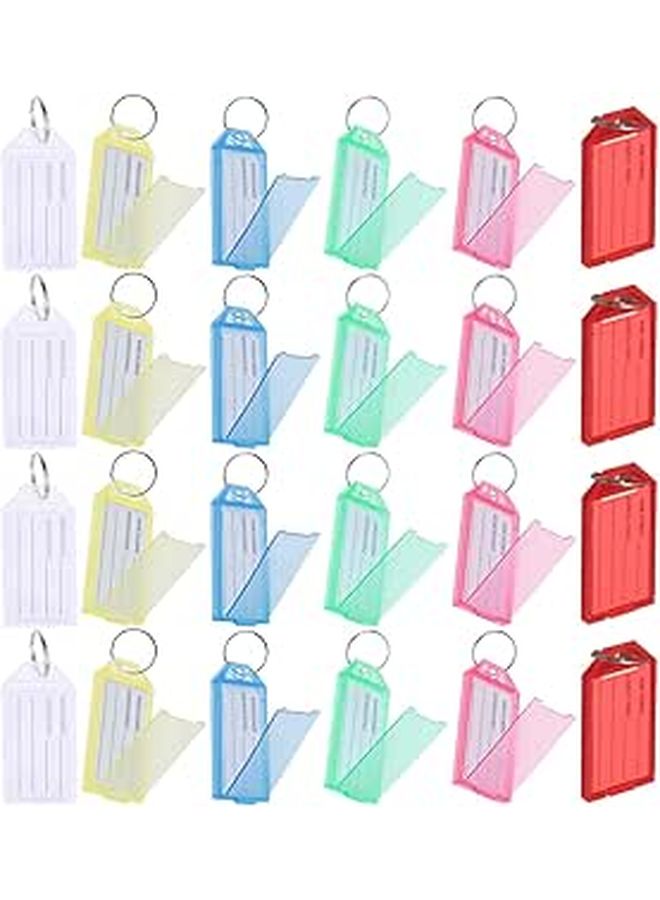 60 Pcs Multi Color Luggage Tags With Rings Writable Key Markers For Suitcases Travel Bags - Image 1