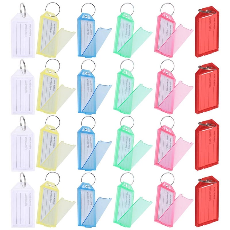 60 Pcs Multi Color Luggage Tags With Rings Writable Key Markers For Suitcases Travel Bags - Image 2