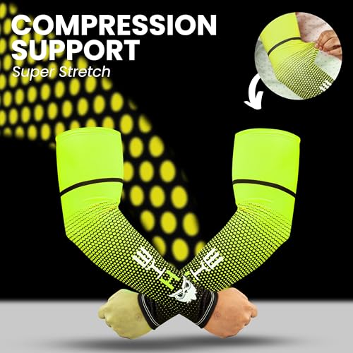 BADOWL Arm Sleeves for Men & Women|UV Sun Protection Hand Sleeves for Boys & Girls|Arm Cover for Biking, Cricket, Cycling, Golf, Outdoor Sports (Green) - Image 4