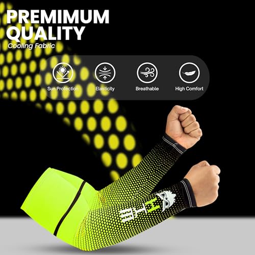 BADOWL Arm Sleeves for Men & Women|UV Sun Protection Hand Sleeves for Boys & Girls|Arm Cover for Biking, Cricket, Cycling, Golf, Outdoor Sports (Green) - Image 2