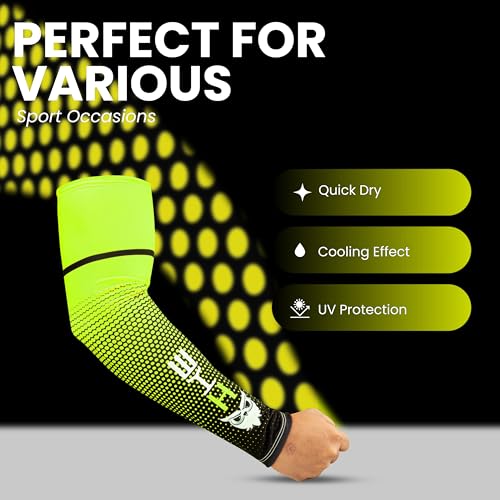 BADOWL Arm Sleeves for Men & Women|UV Sun Protection Hand Sleeves for Boys & Girls|Arm Cover for Biking, Cricket, Cycling, Golf, Outdoor Sports (Green) - Image 3