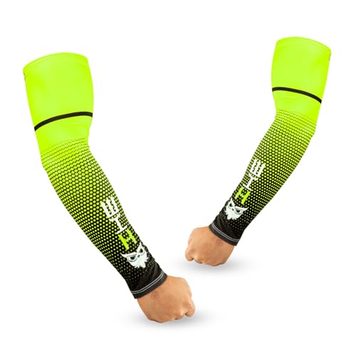 BADOWL Arm Sleeves for Men & Women|UV Sun Protection Hand Sleeves for Boys & Girls|Arm Cover for Biking, Cricket, Cycling, Golf, Outdoor Sports (Green) - Image 1