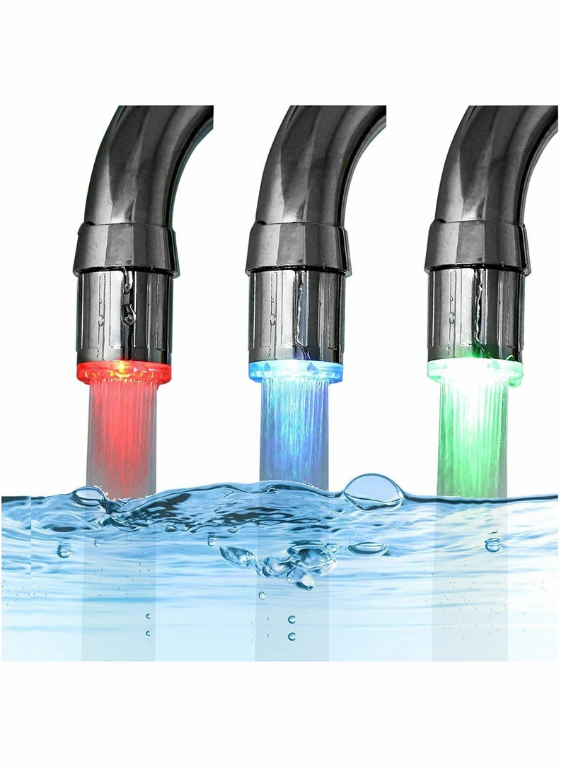 KASTWAVE LED Color Change Faucet, Temperature Controlled Tricolor Tap, 3-Color Temperature Sensitive Gradient LED Water Faucet Light Water Stream Color Changing Faucet Tap Sink Faucet For Kitchen and Bathroom - Image 1