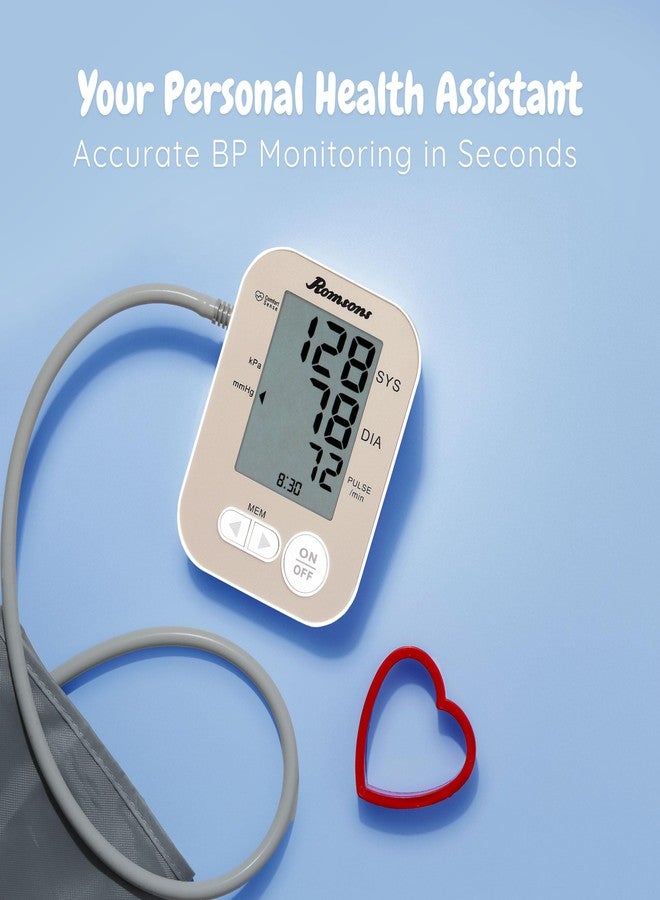 Romsons BPX Fully Automatic Digital Blood Pressure Monitor with 2 Years Warranty | Arrhythmia Detector | Quick Accurate Reading | 120 Memory Recall and Movement Detector. - Image 3