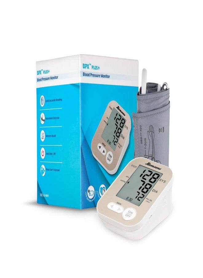 Romsons BPX Fully Automatic Digital Blood Pressure Monitor with 2 Years Warranty | Arrhythmia Detector | Quick Accurate Reading | 120 Memory Recall and Movement Detector. - Image 1