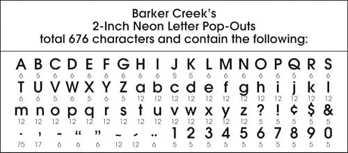 Barker Creek Letter Pop-Outs, 2 Inch, Neon, Set of 676 - Image 5