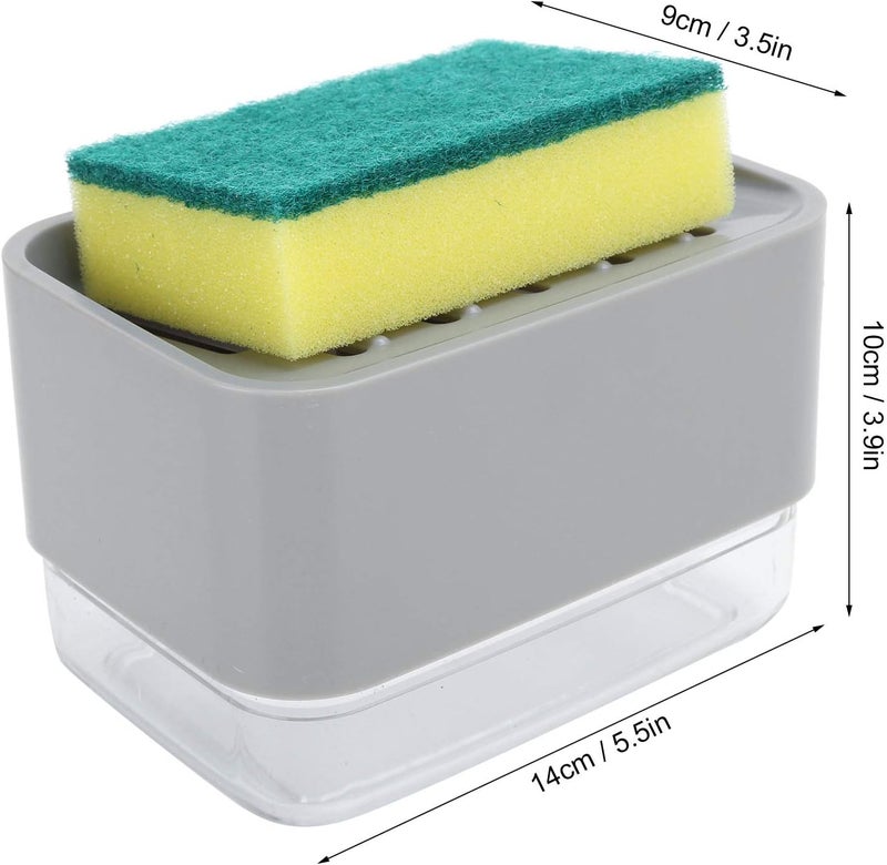 ويوبلز موزع صابون سائل أوتوماتيكي يعمل بالضغط، 2 في 1 مع حامل إسفنجة لحوض المطبخ (فضي) - Image 4