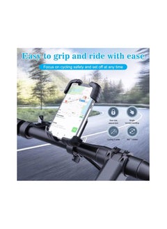 Generic Motorcycle Phone Mount, Bike Phone Holder, Shockproof Handlebar Phone Mount Clamp, One Hand Operation ATV Scooter Phone Clip, Fit for iPhone 12 / 11 Pro Max / X , Galaxy S10,4.7"-6.8" Cellphone  - Image 3
