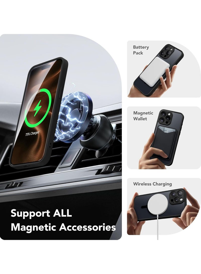 Color Fans Magnetic for iPhone 12 Pro Max Case Compatible with MagSafe Shockproof Protective Slim Translucent Phone Case Black - Image 5