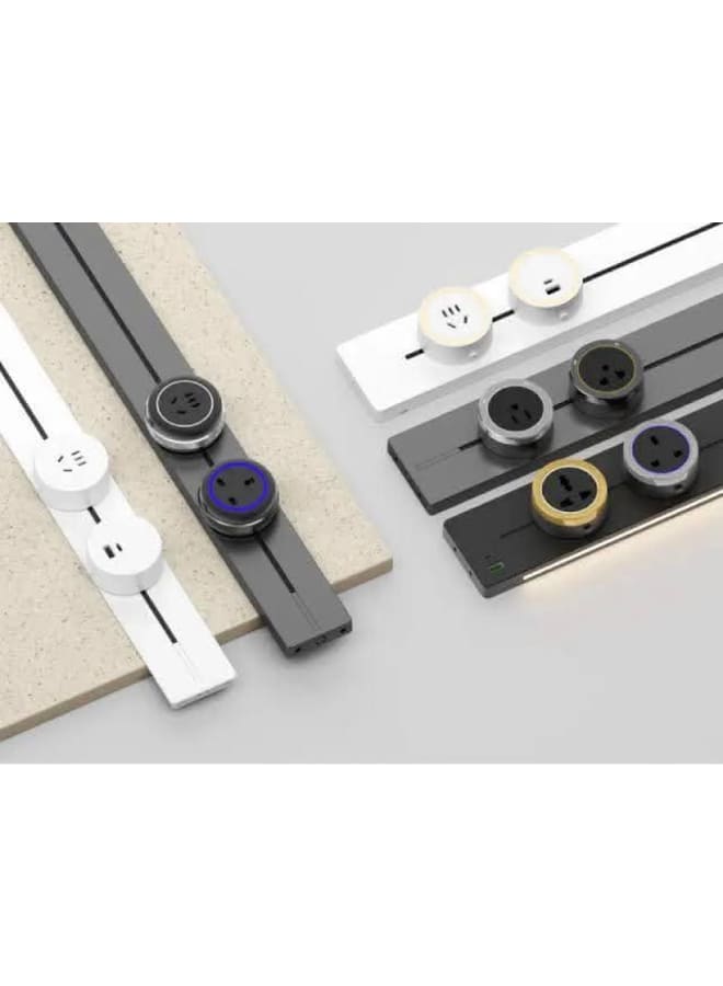 Sanshe sharm Magnetic Track English Type-B socket, black, illuminated, 16 amps, handles up to 3600 watts, fits on a magnetic track strip, 10-year warranty - Image 2