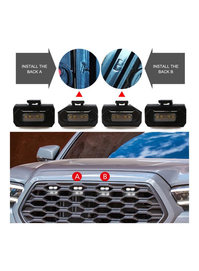 Loquat 4-Piece Front Grille LED Grille Lights With add Fuse - Image 5