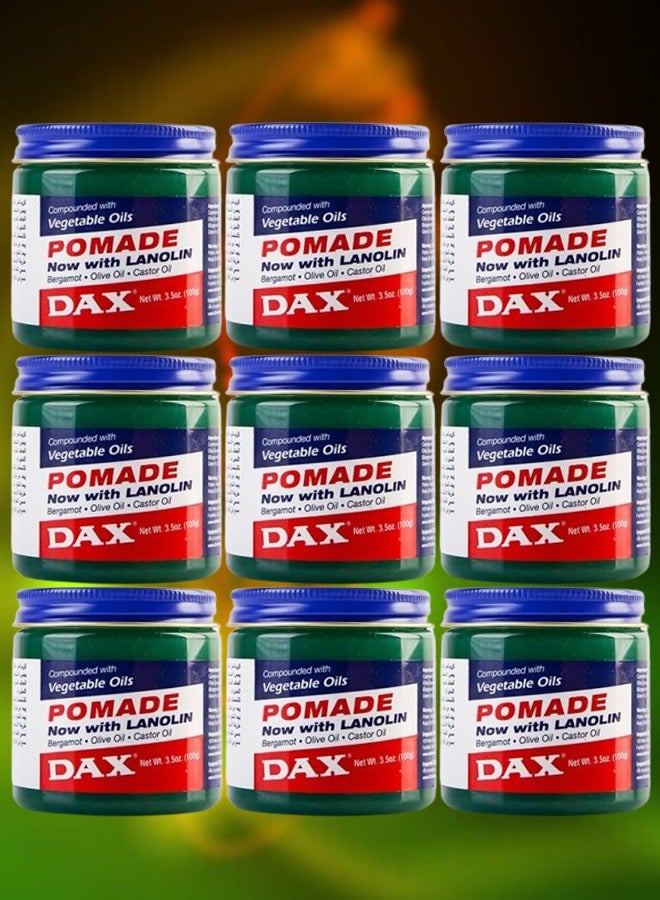 9 Pieces VVegetable Oils And Lanolin Organic Hair Pomade 100 Grams