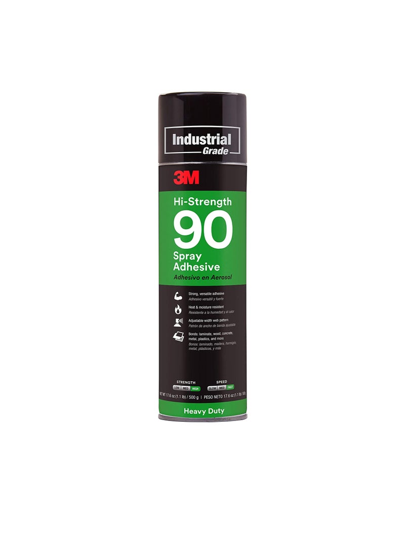 3M 3M Hi-Strength 90 Spray Adhesive Permanent  Bonds Laminate Wood Concrete Metal Plastic  Clear Glue Heat Moisture Resistant Strong Versatile Adhesive with Adjustable Nozzle 17.6 fl. oz. - Image 3