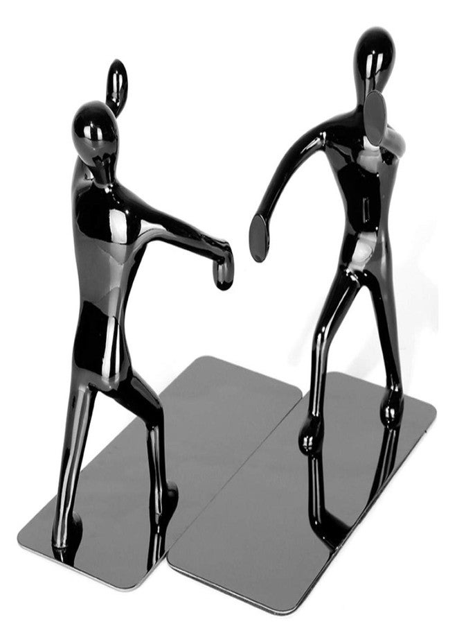 فاسموف فواصل كتب رجالية شديدة التحمل من الفولاذ المقاوم للصدأ من فاسموف، فواصل كتب مانعة للانزلاق، فواصل كتب فنية، زوج واحد (أسود) - Image 1