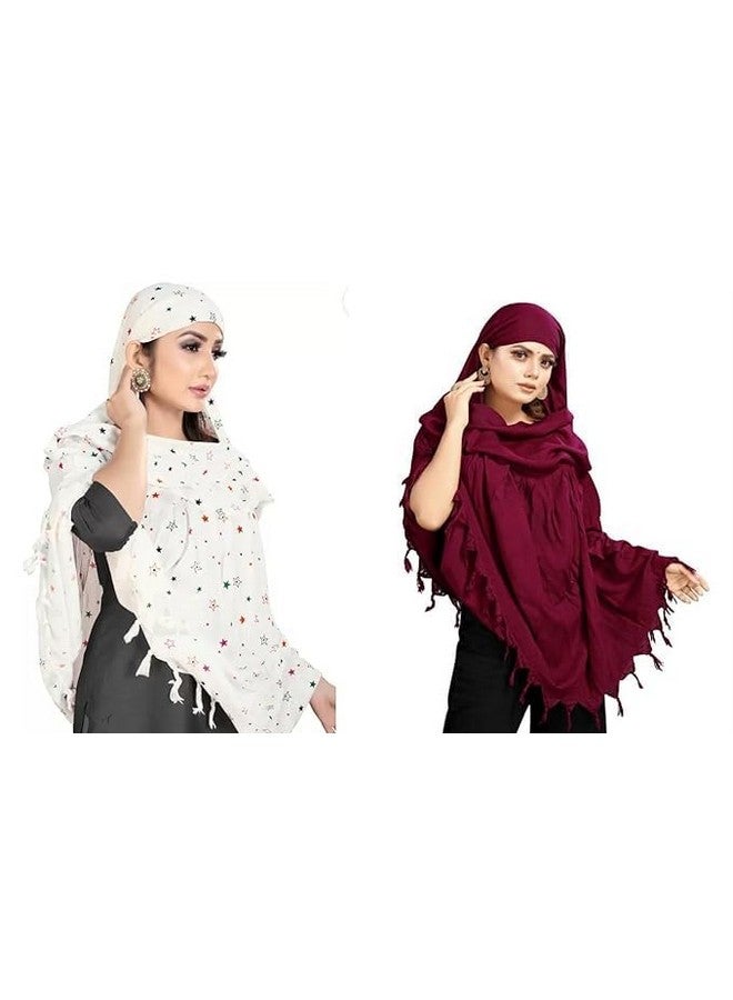 آي إس آي SCARF COMBO Women Cotton Stylish Hand Printed Scarf - Anti Pollution Full Face Cover With UV Sun Rays Protection Scarf - Image 1