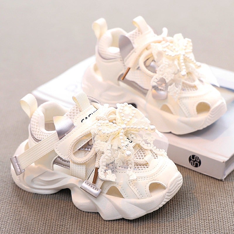 Girls'' Sandals 2026 Summer New Style Children''s Mesh Closed-Toe Sneakers Little Girl Princess Soft-Soled Single Mesh Shoes - Image 3