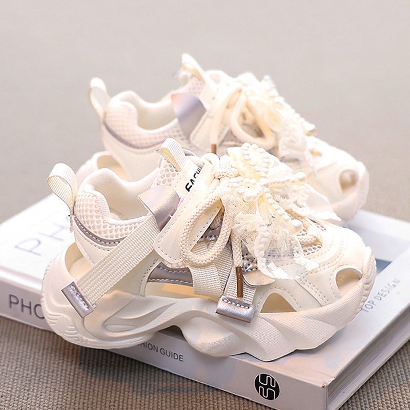 Girls'' Sandals 2026 Summer New Style Children''s Mesh Closed-Toe Sneakers Little Girl Princess Soft-Soled Single Mesh Shoes - Image 5