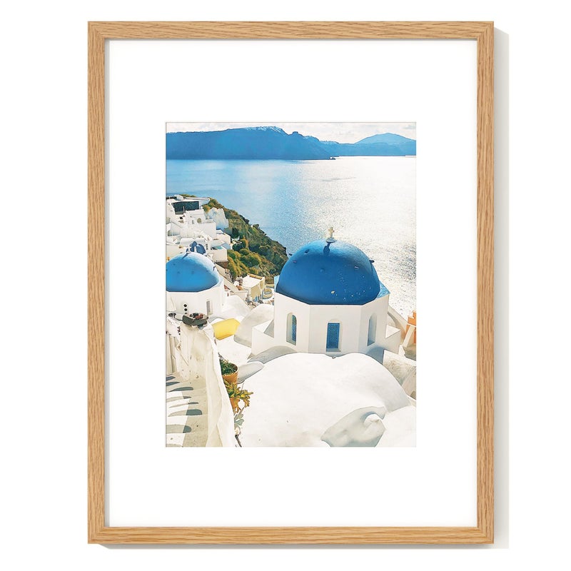 Axeman 16x20 Picture Frame with Mat for 11x14 Solid Oak Wood Poster Frame with Tempered Glass for Home Decor Wooden 16x20inch Photo Frame for Art Photo and Prints Wall Hook Included Natural