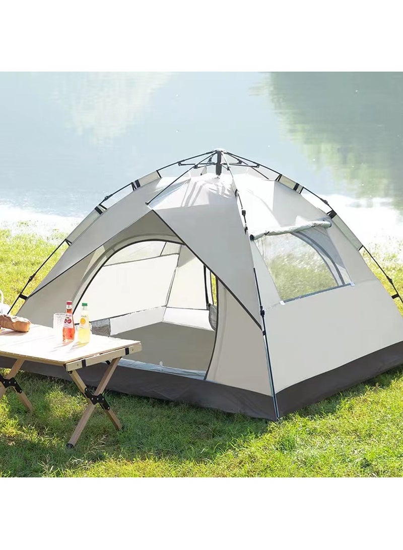Rock Pow 4 Person Camping Tent Lightweight Waterproof Camping Hiking Tent Automatic Camp Tent Outdoor Easy Setup, Pop up Tent Desert Camping for Family and Friends with Removable Rainfly and Carry Bag - Image 5