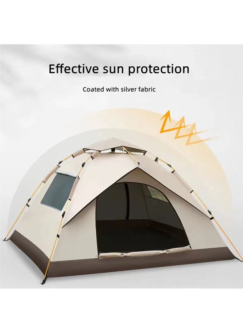 Rock Pow 4 Person Camping Tent Lightweight Waterproof Camping Hiking Tent Automatic Camp Tent Outdoor Easy Setup, Pop up Tent Desert Camping for Family and Friends with Removable Rainfly and Carry Bag - Image 4