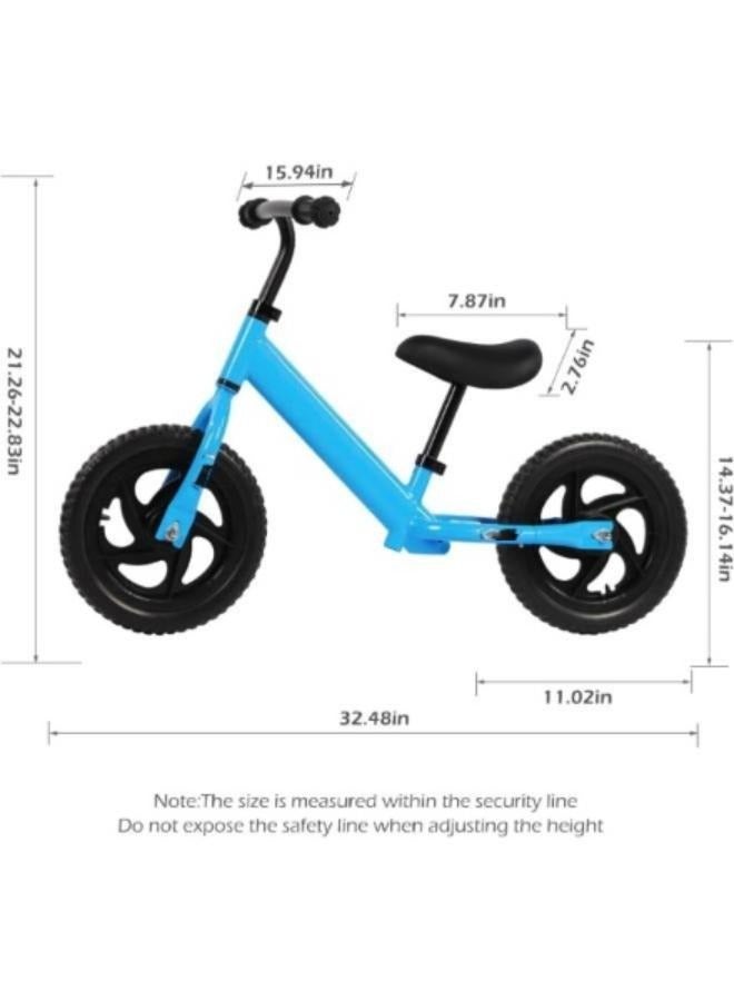 12inch Children‘s Balance-Bikes Kids Balance Bike No Pedal Bicycle Beginner Toddler Bike Steel Frame and Air-Free Tires for 2-5years Old - Image 2
