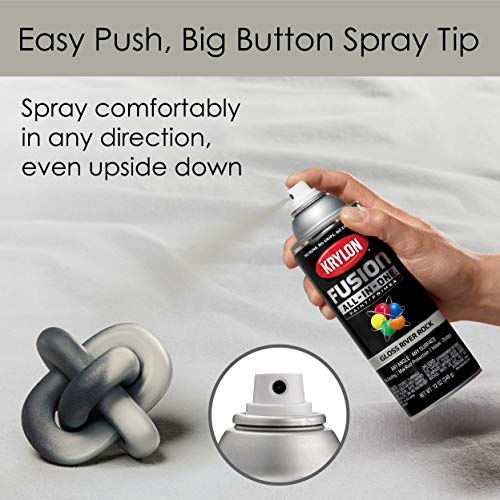 Krylon Fusion All-In-One Adhesive Spray Paint for Indoor/Outdoor Use, 12 oz, River Rock - Image 4