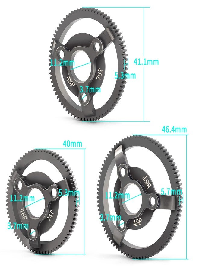 LSG Metal 48P Spur Gear 74T 76T 83T 86T 90T for 1/10 Tra-xxas Slash 2WD Rustler Stampede TellurideRC Car Upgrade Parts(74T) - Image 2
