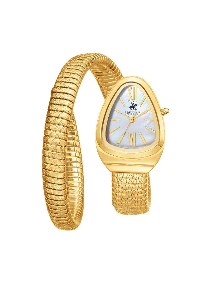 بيفرلي هيلز بولو كلوب BEVERLY HILLS POLO CLUB BP3747C.120 Women's Analog Display Watch & Metal Strap Gold