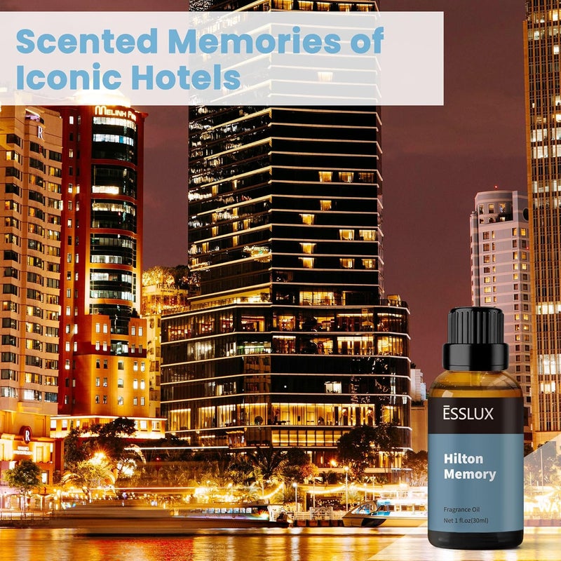 ESSLUX Hilton Memory Fragrance Oil, Aromatherapy Essential Scented Oils, Hotel Scents for Home for Diffuser, Massage, Soap, Candle Making Scents, Perfume, Humidifier, 30 ml - Image 1