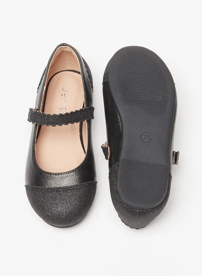 JUNIORS Girls Textured Ballerina Shoes With Hook And Loop Closure