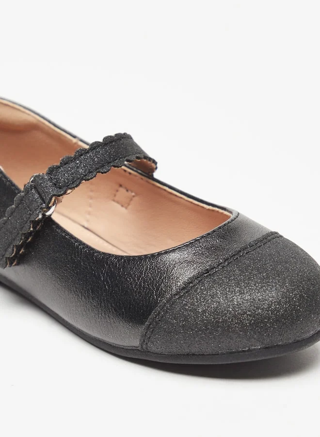 JUNIORS Girls Textured Ballerina Shoes With Hook And Loop Closure