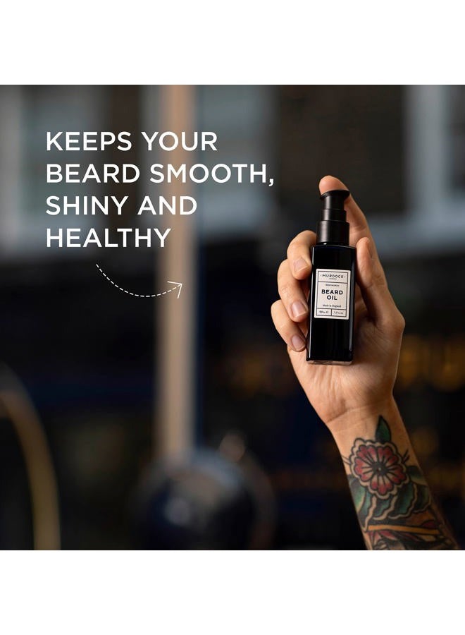 Murdock London زيت لحية للرجال - زيت لحية برائحة طبيعية لنمو صحي وتغذية - يوفر لمسة لامعة - 50 مل - Image 2