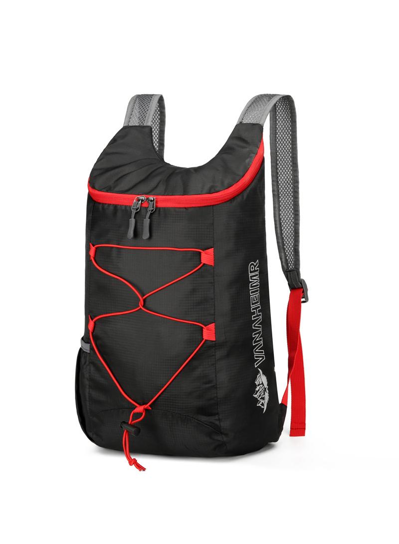 Generic Outdoor Riding Bag Ultra-Light Oxford Cloth Hiking Bag Waterproof Foldable Backpack Black - Image 1
