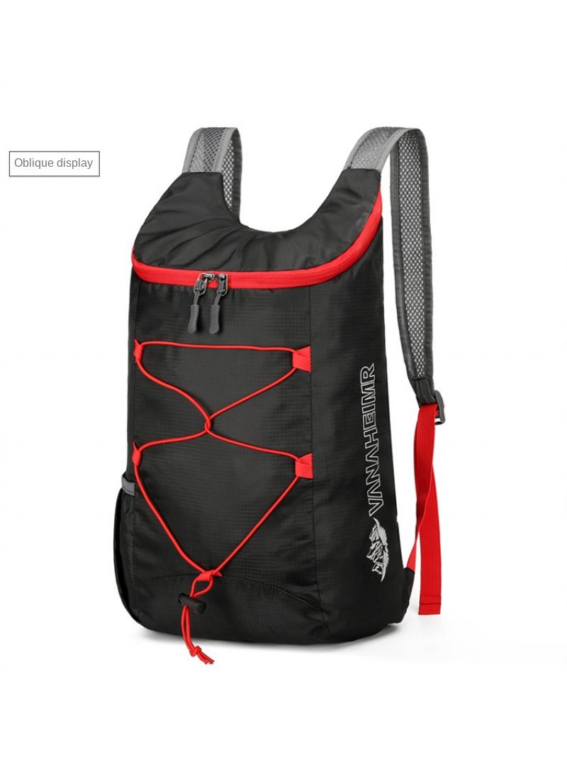 Generic Outdoor Riding Bag Ultra-Light Oxford Cloth Hiking Bag Waterproof Foldable Backpack Black - Image 2