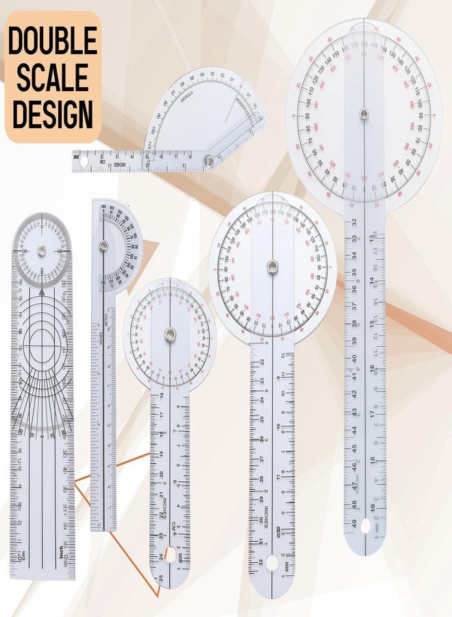 Relaxweex 9 Pcs Physical Therapy Goniometer Tools Set Include 6 Pcs 6, 8, 12 Inches Goniometer Set with 2 Pcs Retractable Body Measuring Tape and Gait Belt for Occupational Therapy - Image 4